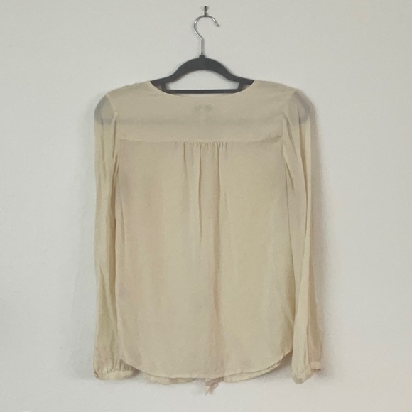 Joie cream long sleeve ruffle button up blouse - Picture 4 of 4